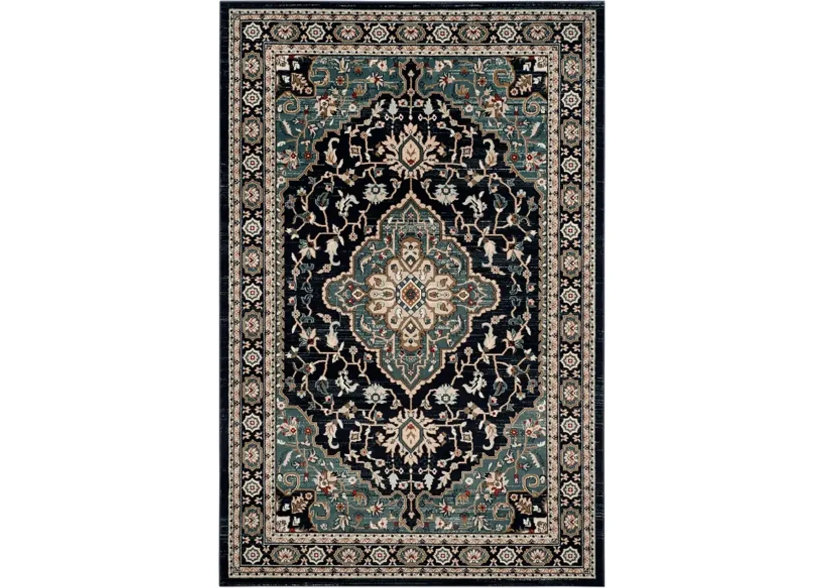 Mortimer Area Rug in Anthracite / Teal by Safavieh