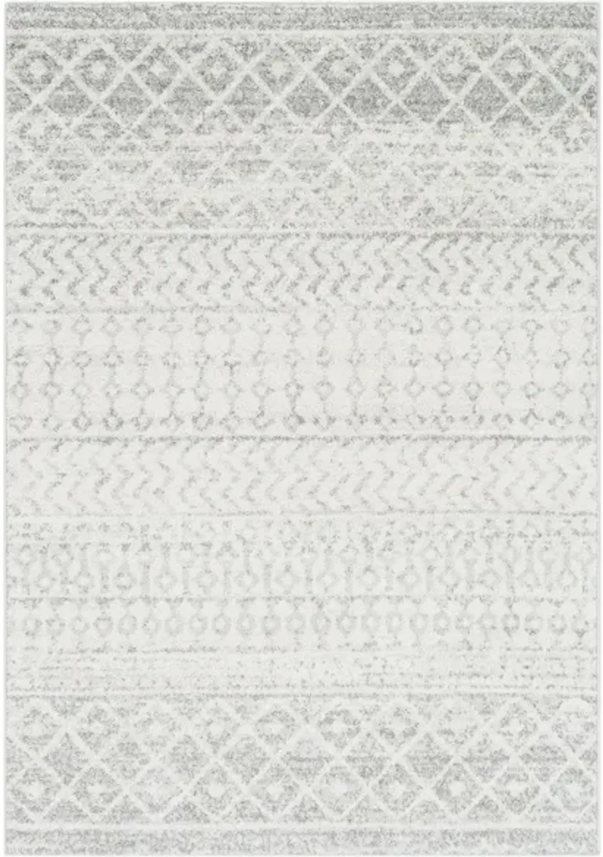 Elaziz Area Rug in Light Gray, Medium Gray, White by Surya