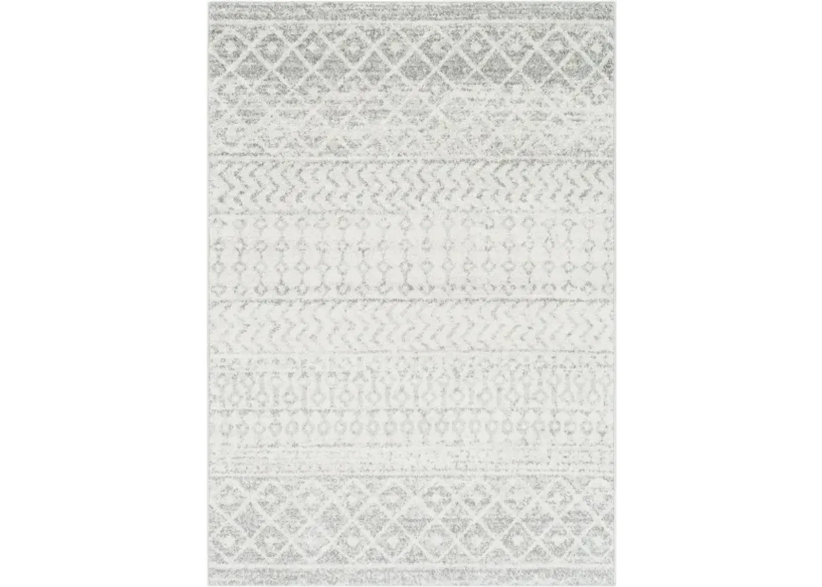 Elaziz Area Rug in Light Gray, Medium Gray, White by Surya