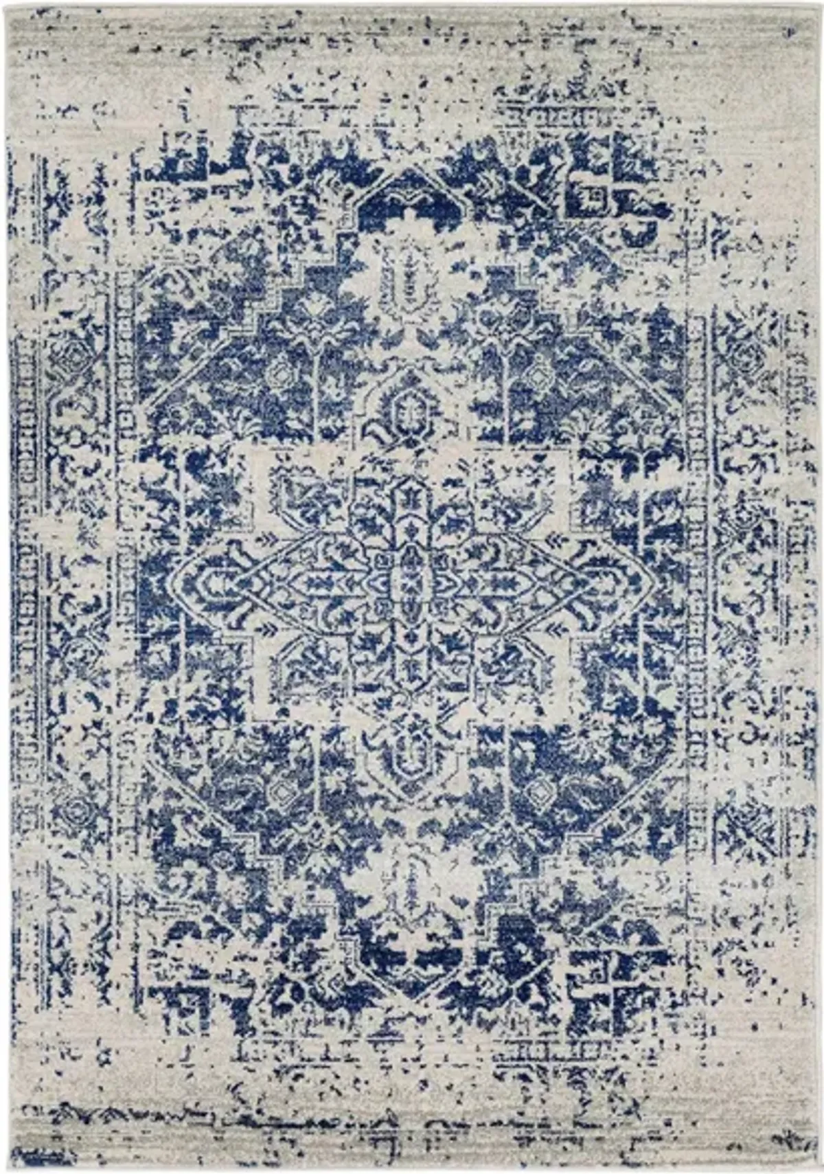 Harput Rug in Dark Blue, Light Gray, Beige by Surya