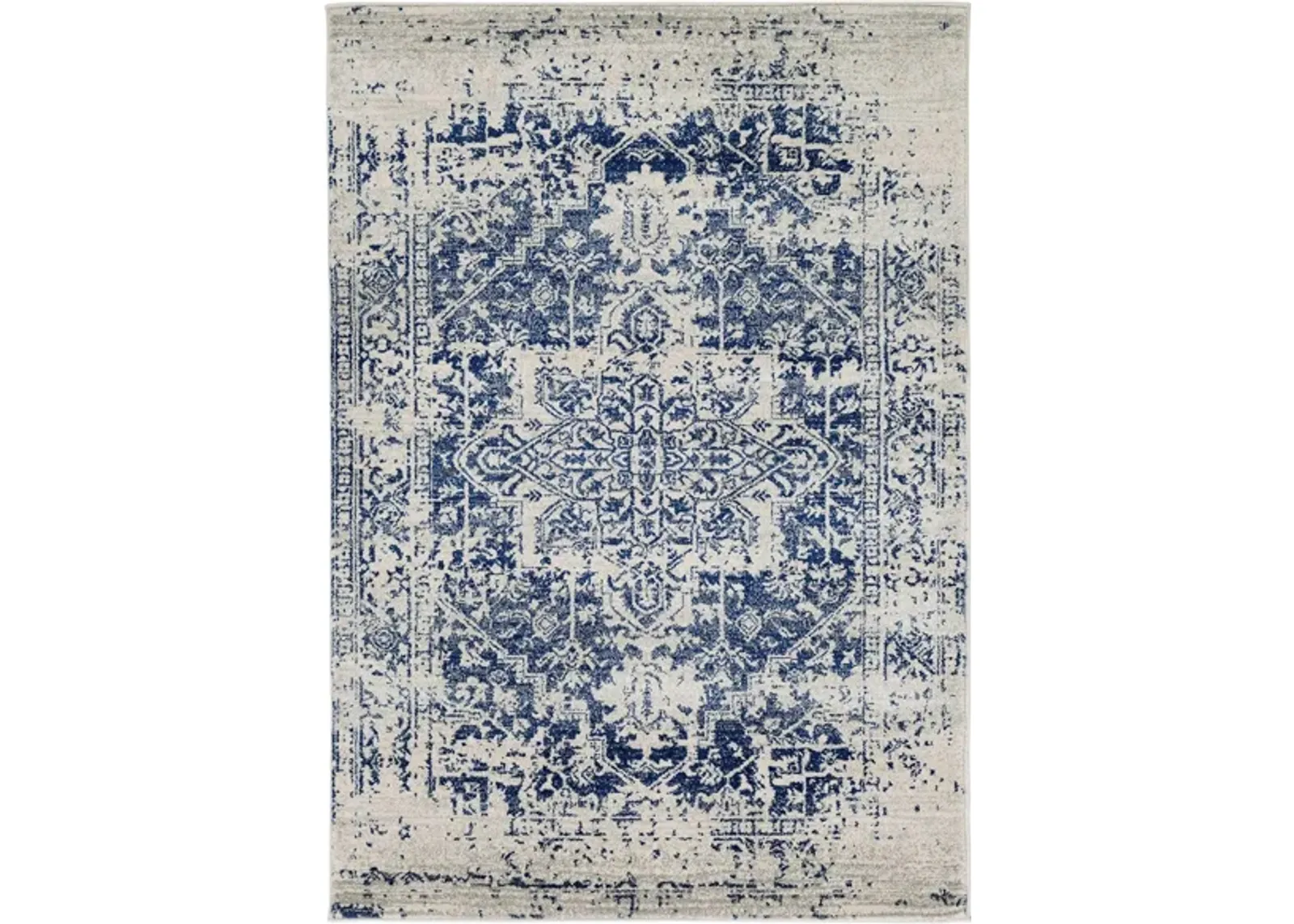 Harput Rug in Dark Blue, Light Gray, Beige by Surya