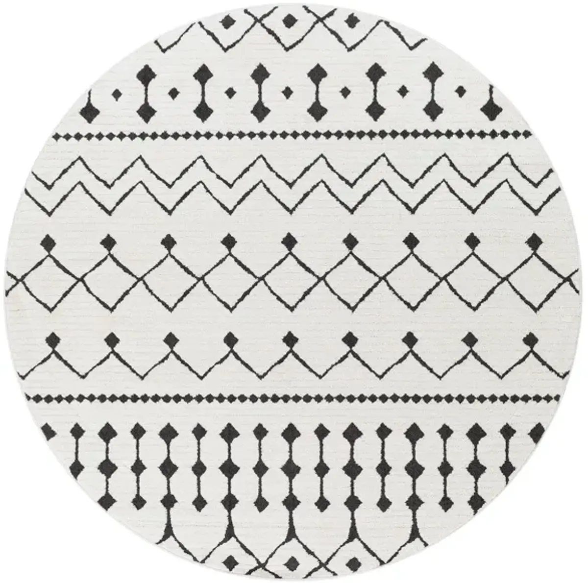 Casablanca Shag Rug in Black, Charcoal, White by Surya