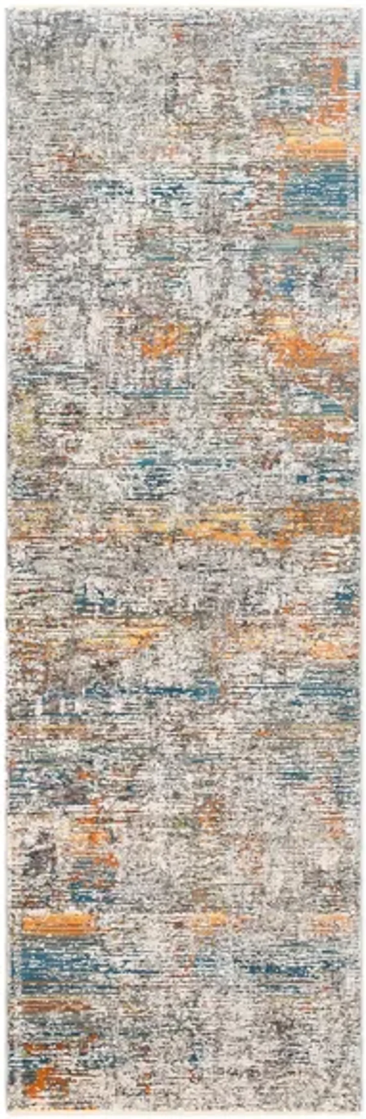 Presidential Santa Fe Rug in Bright Blue, Burnt Orange, Peach, Pale Blue, Medium Gray, Charcoal, Ivory, Butter, Lime by Surya