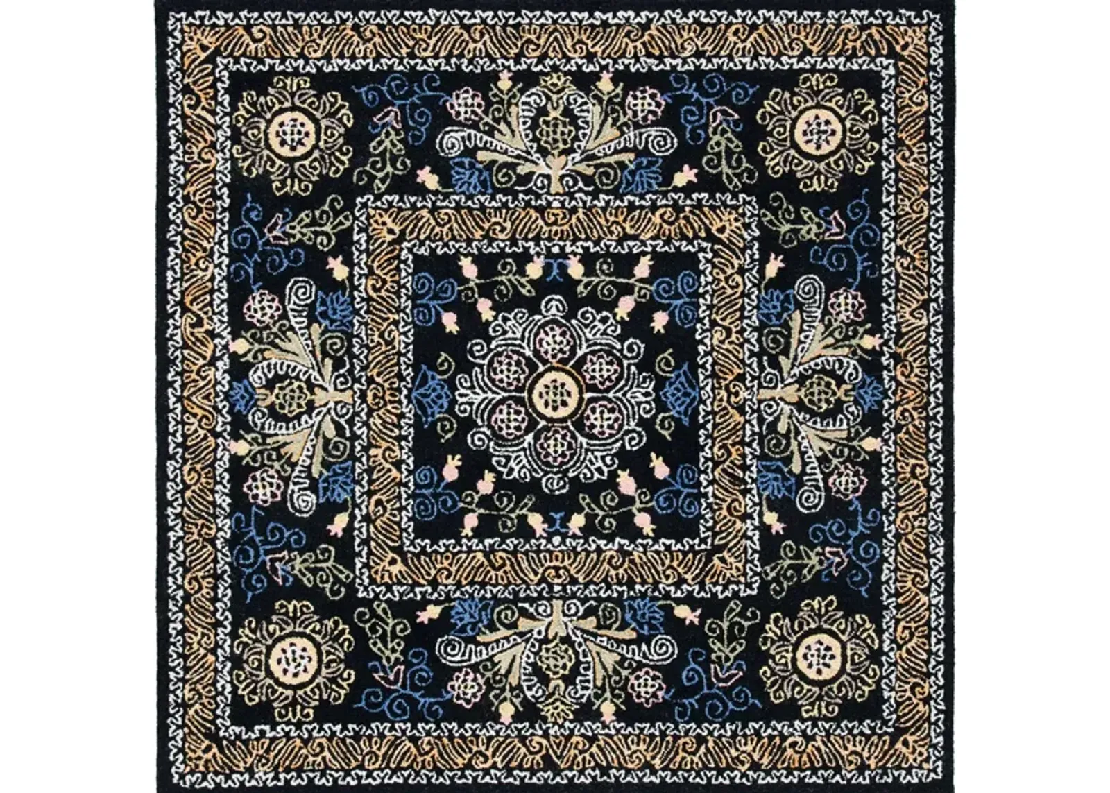 Shakespeare Area Rug in Black & Green by Safavieh