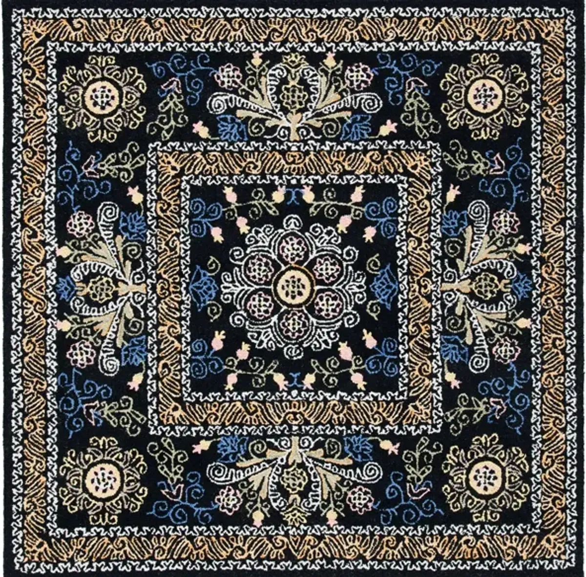 Shakespeare Area Rug in Black & Green by Safavieh