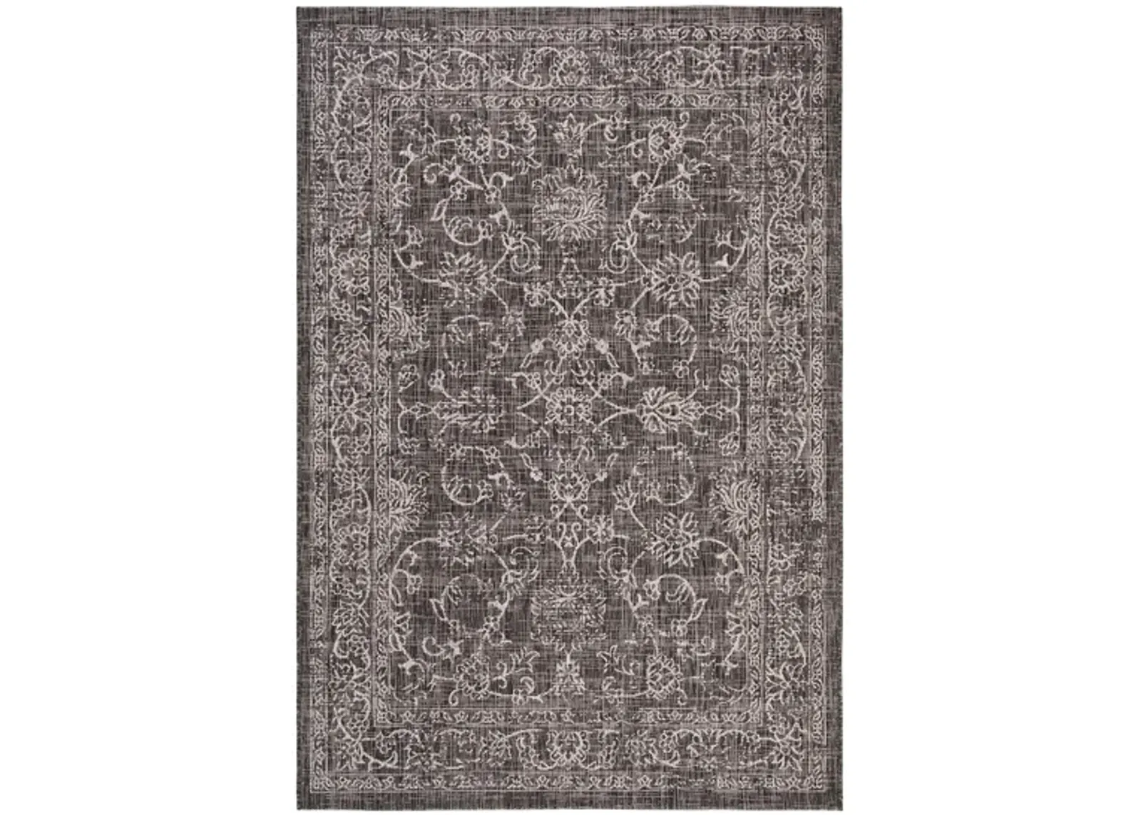 Courtyard Pacific Indoor/Outdoor Area Rug in Black & Ivory by Safavieh