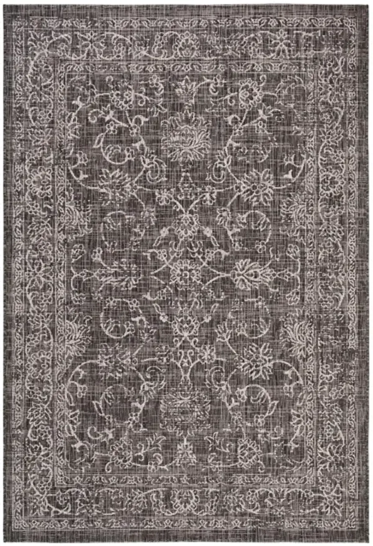 Courtyard Pacific Indoor/Outdoor Area Rug in Black & Ivory by Safavieh