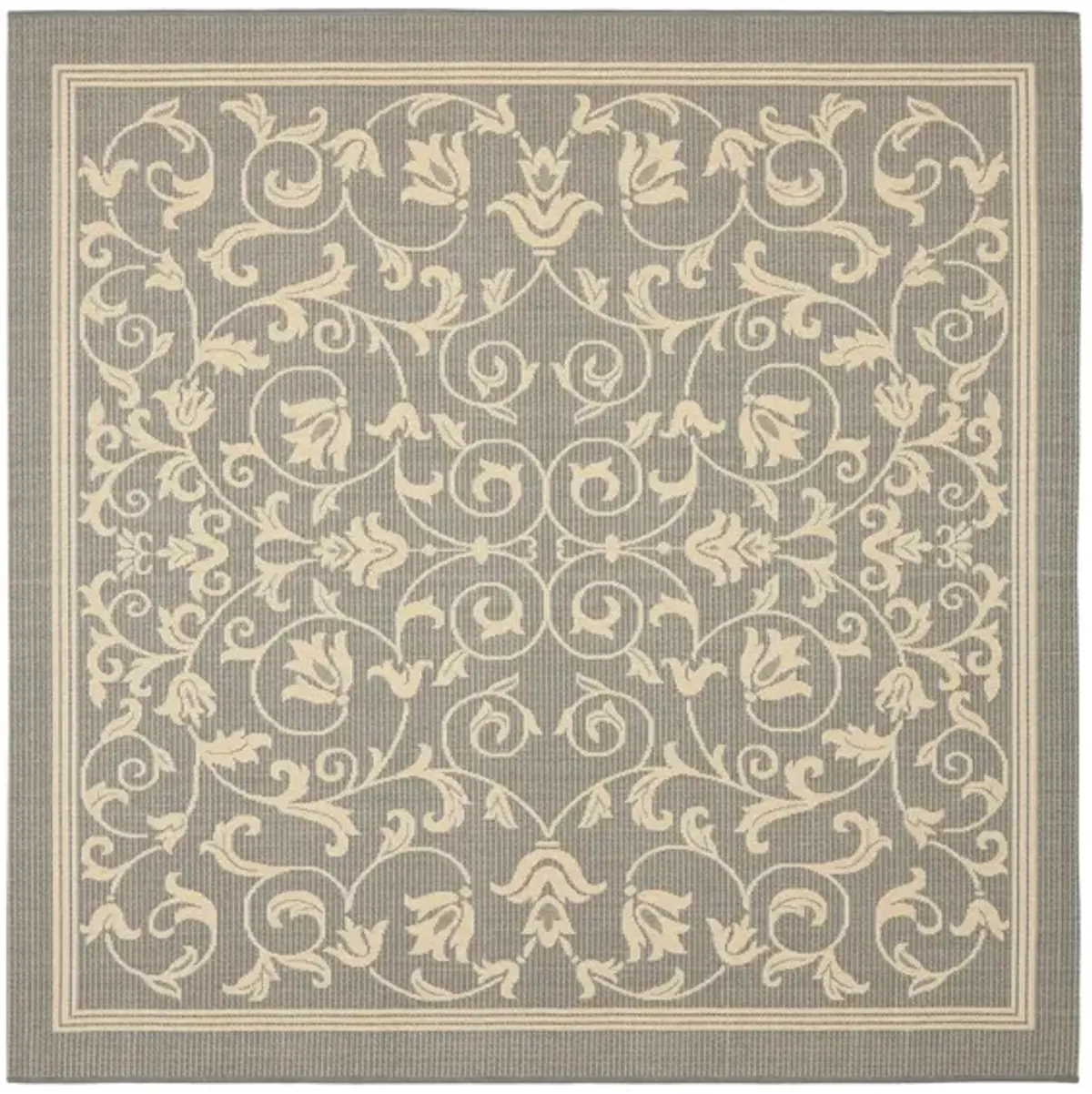 Courtyard Vines Indoor/Outdoor Area Rug in Gray & Natural by Safavieh