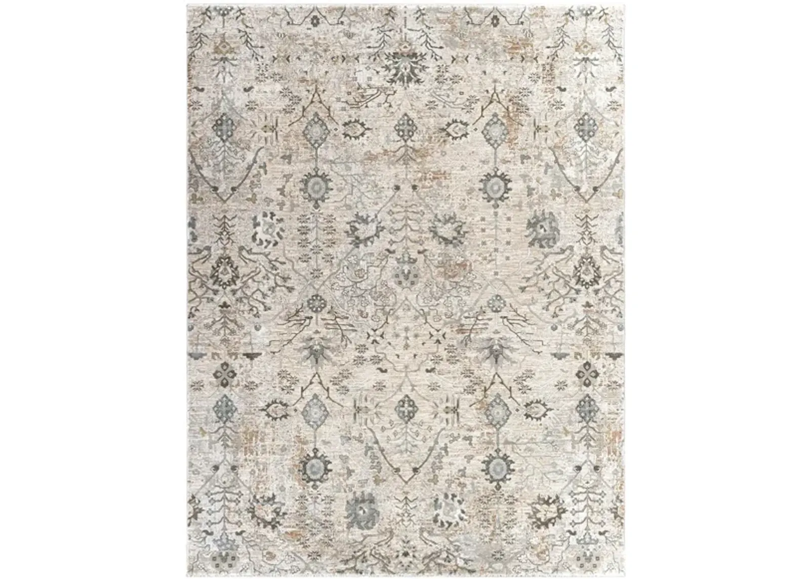 Glynn Saldea Area Rug in Ivory, Beige, Dark Green by Surya