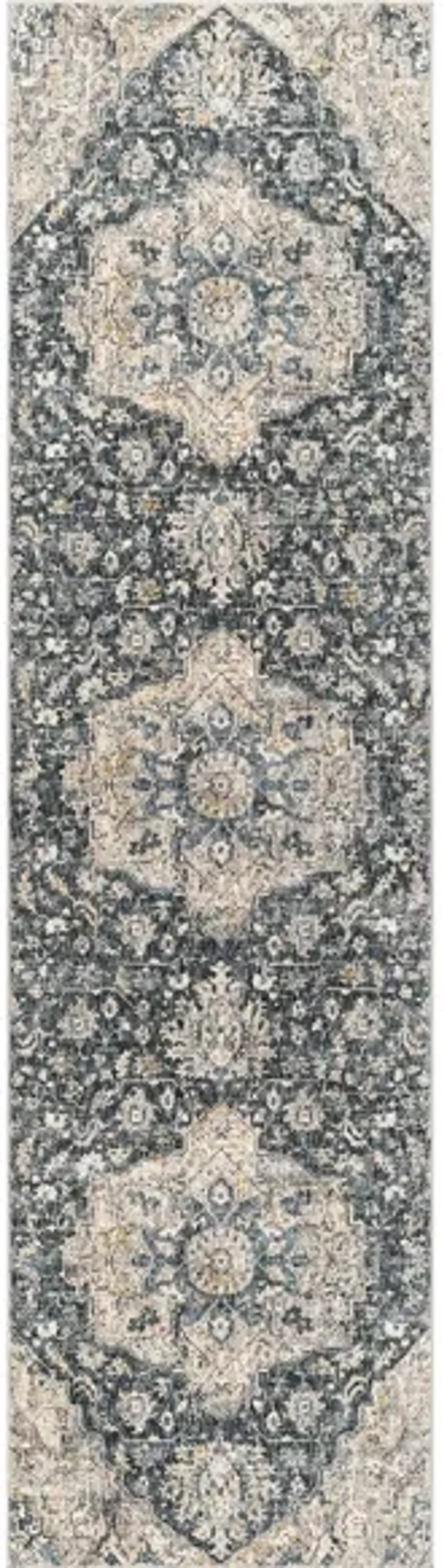 Caerdyf Newcastle Area Rug in Teal, Ivory, Gray, Camel by Surya