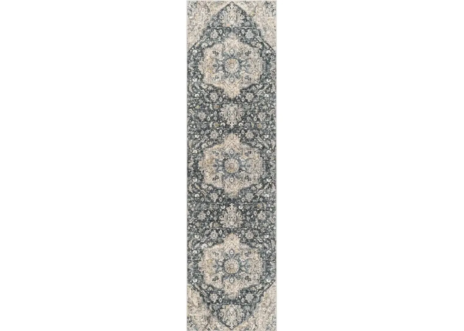 Caerdyf Newcastle Area Rug in Teal, Ivory, Gray, Camel by Surya