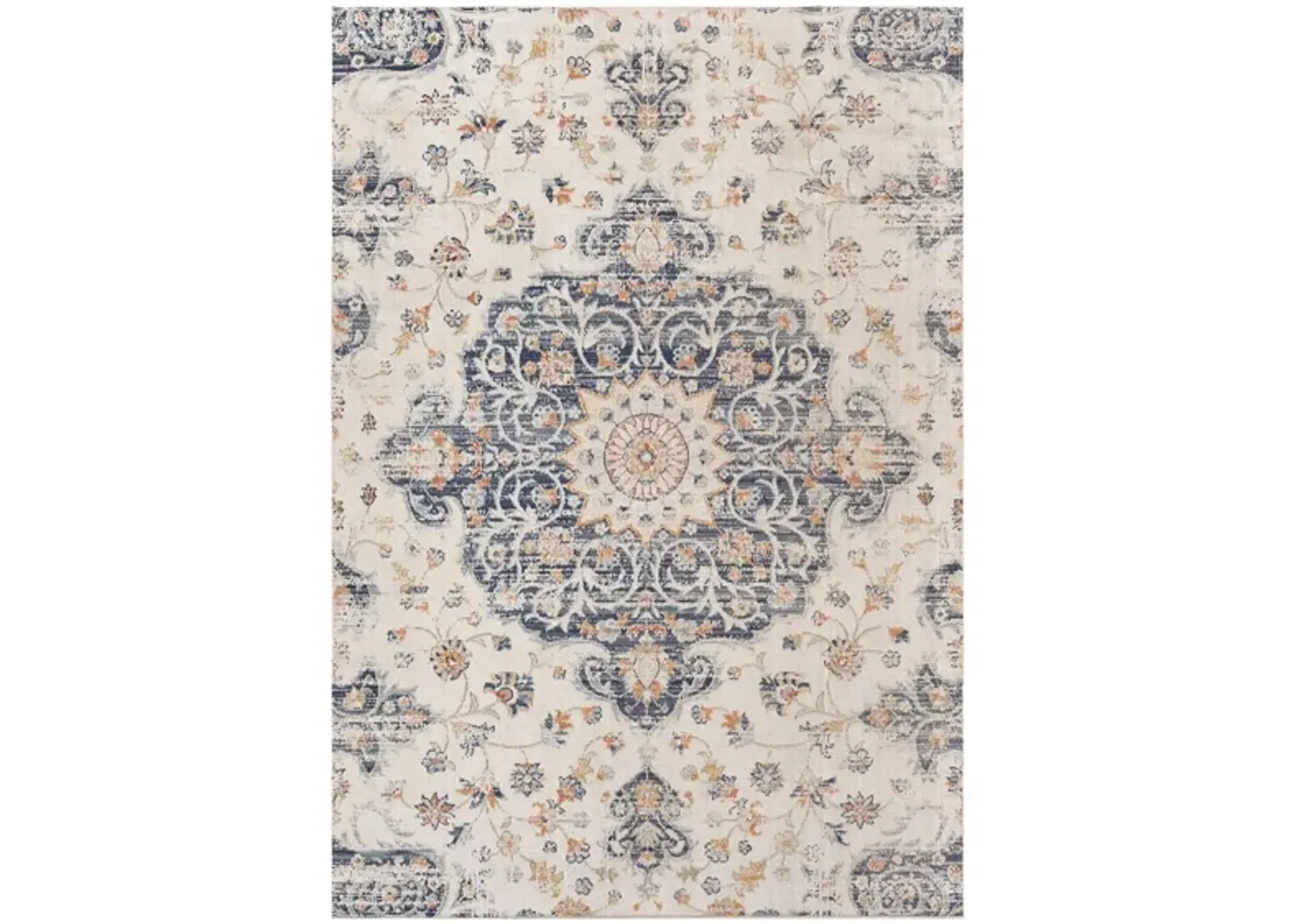 Huntington Beach Avant-Garde Indoor/Outdoor Area Rug in Navy, Denim, Tan, Medium Gray, Brick Red, Light Beige, Cream by Surya