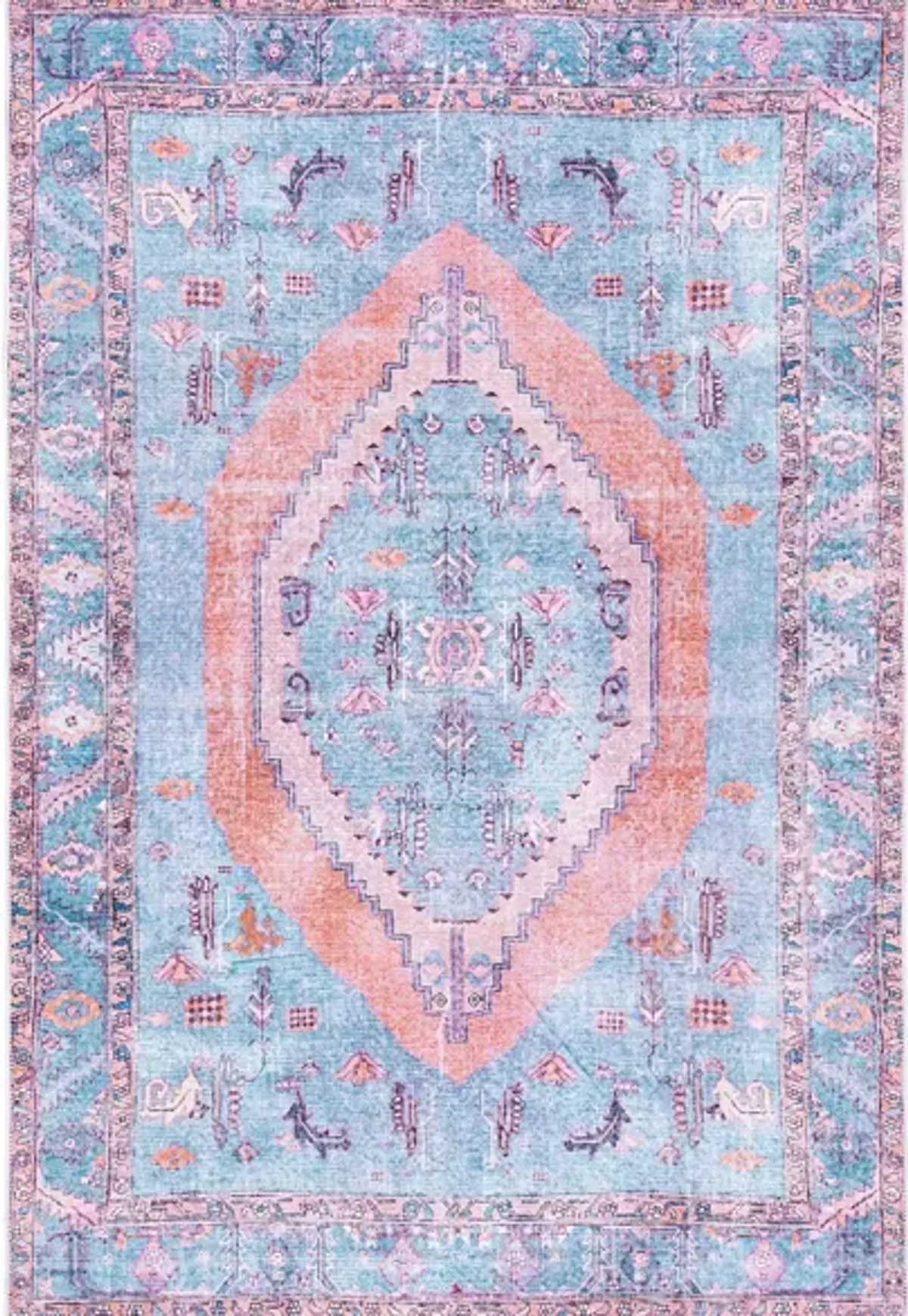 Serapi Area Rug in Light Blue & Beige by Safavieh