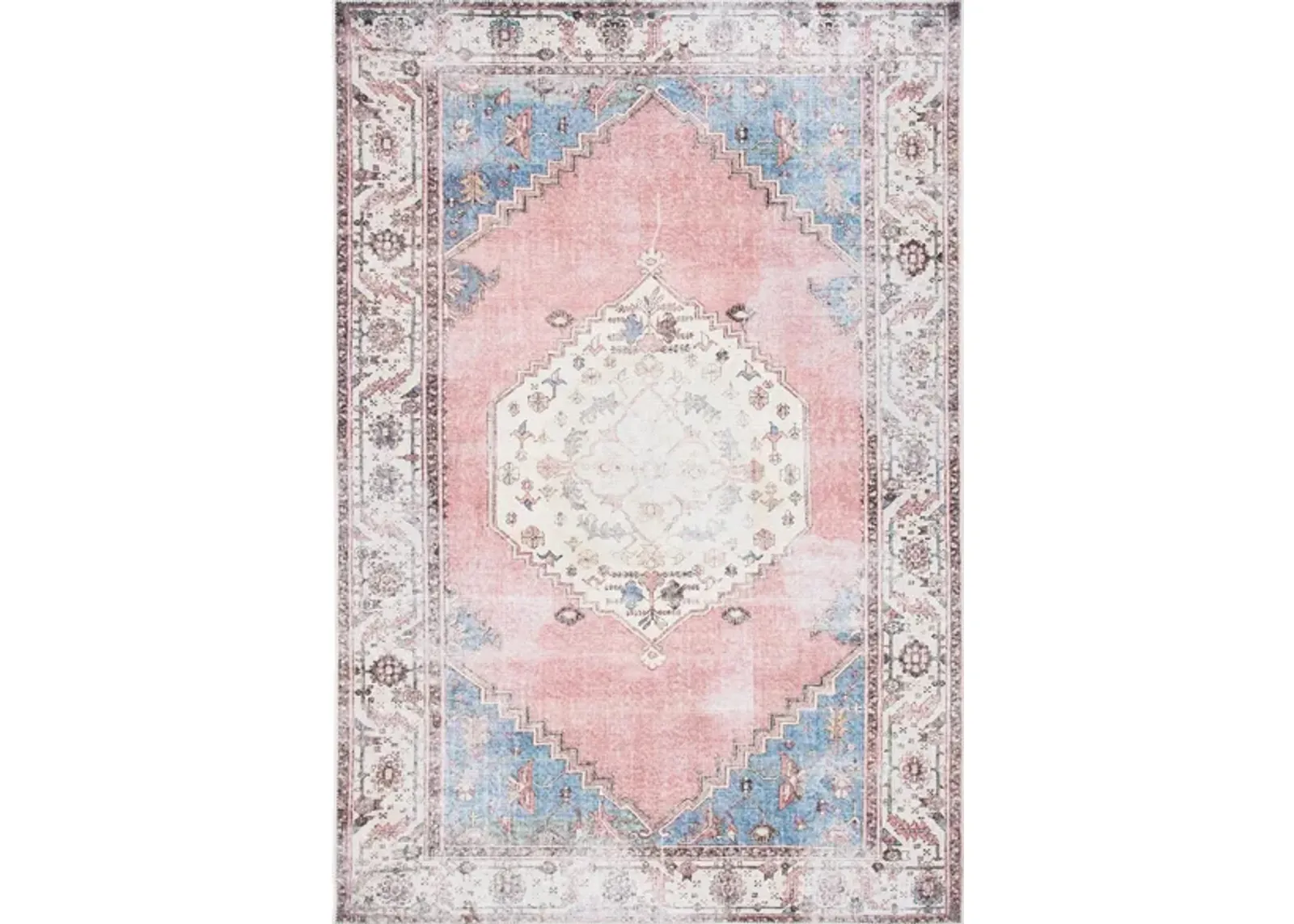 Serapi Area Rug in Ivory & Pink by Safavieh