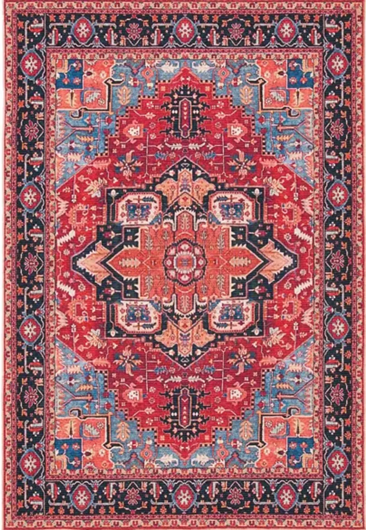 Serapi Area Rug in Red & Blue by Safavieh