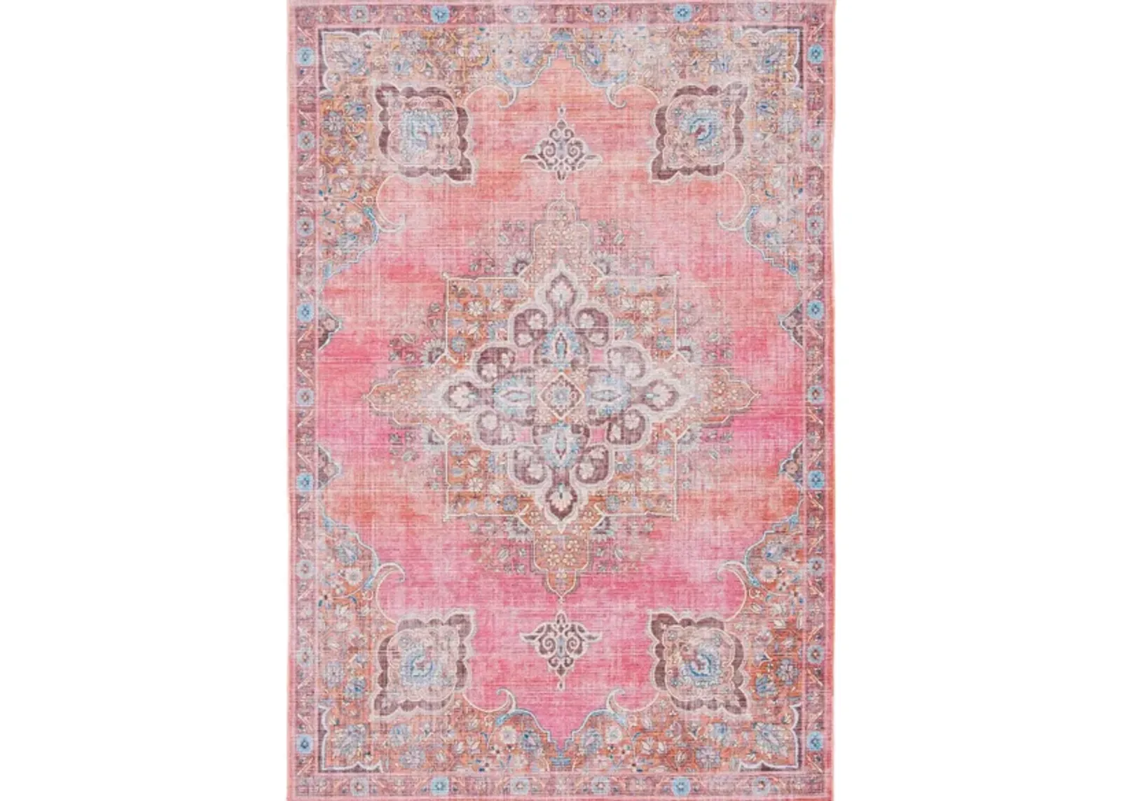 Serapi Area Rug in Pink & Beige by Safavieh