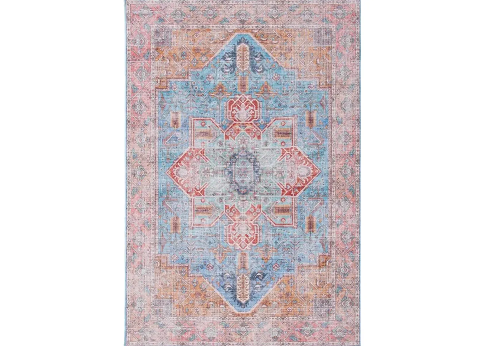 Serapi Area Rug in Blue & Rust by Safavieh