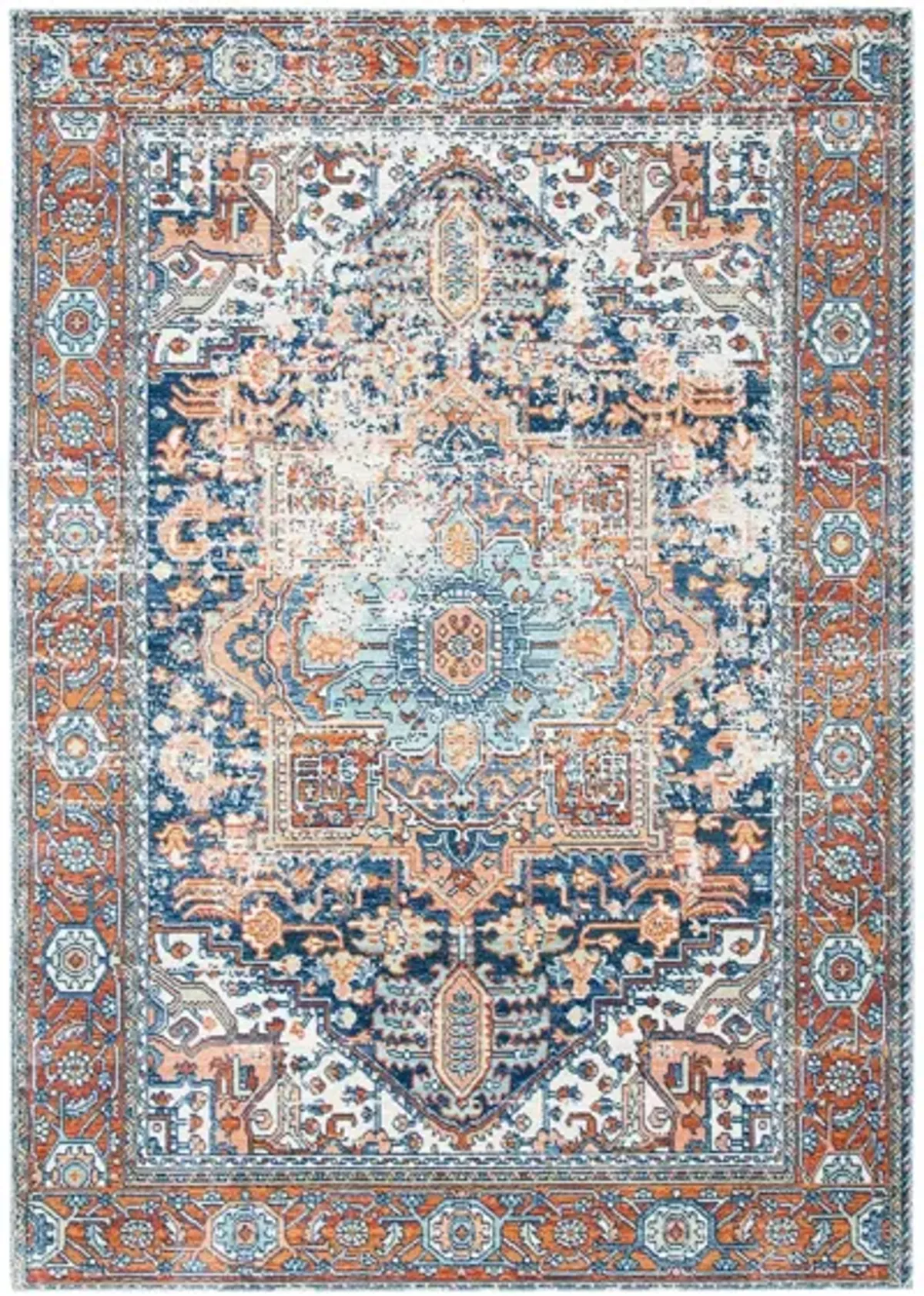 Adalia Area Rug in Navy / Rust by Safavieh