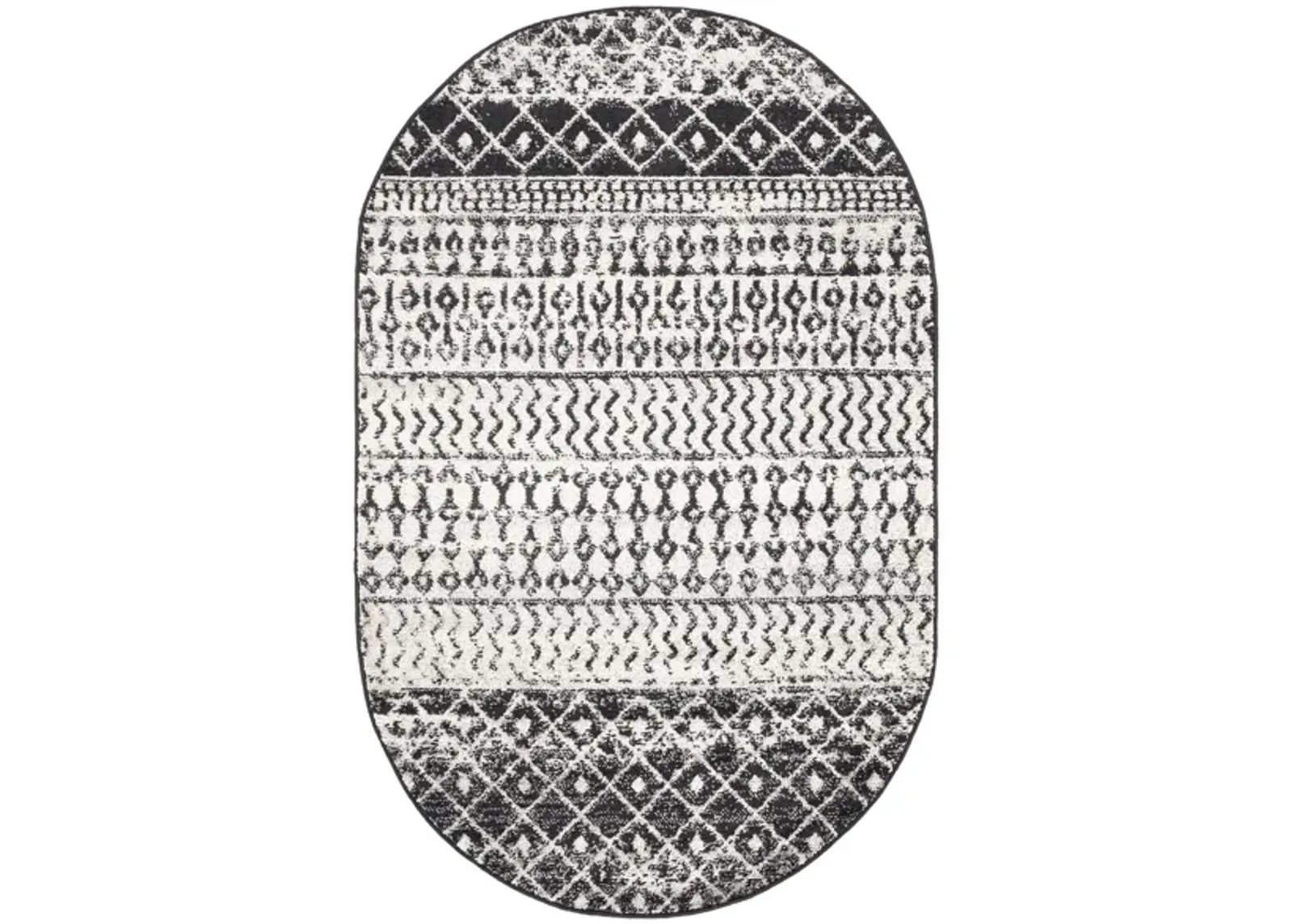 Elaziz Area Rug in Black, Light Gray, Medium Gray, White by Surya