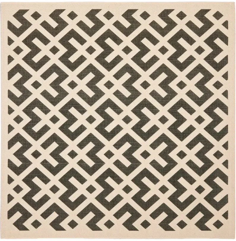 Courtyard Crossing Indoor/Outdoor Area Rug in Black & Beige by Safavieh