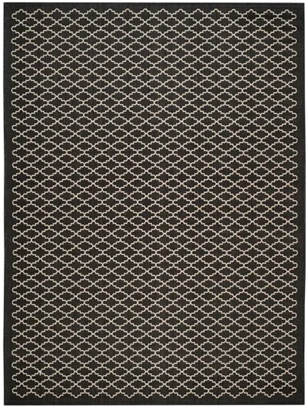 Courtyard Link Indoor/Outdoor Area Rug in Black & Beige by Safavieh