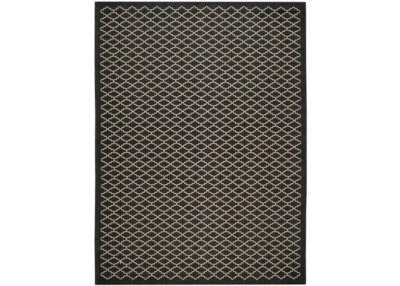 Courtyard Link Indoor/Outdoor Area Rug in Black & Beige by Safavieh