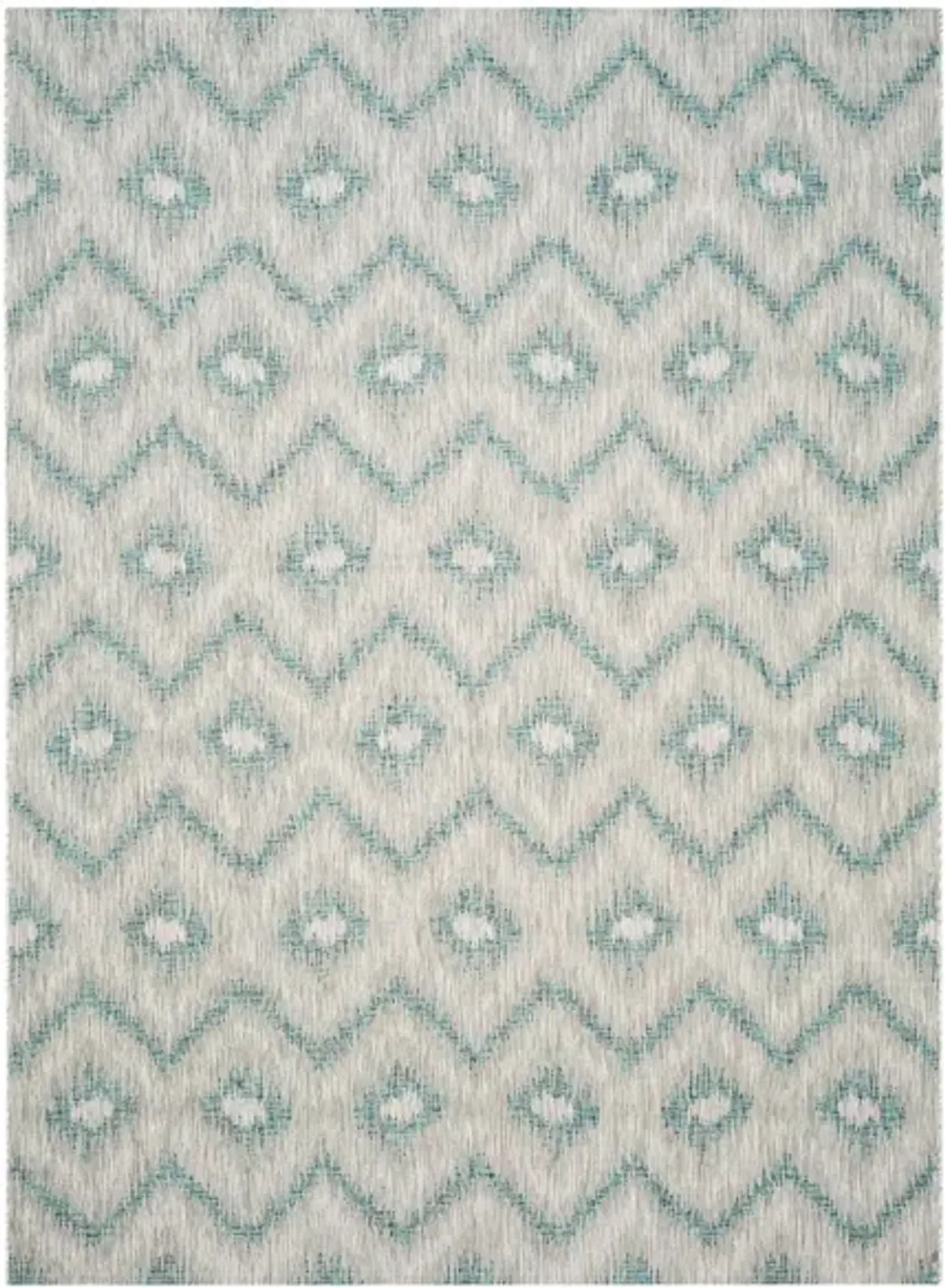 Courtyard Chevron Indoor/Outdoor Area Rug in Gray & Blue by Safavieh