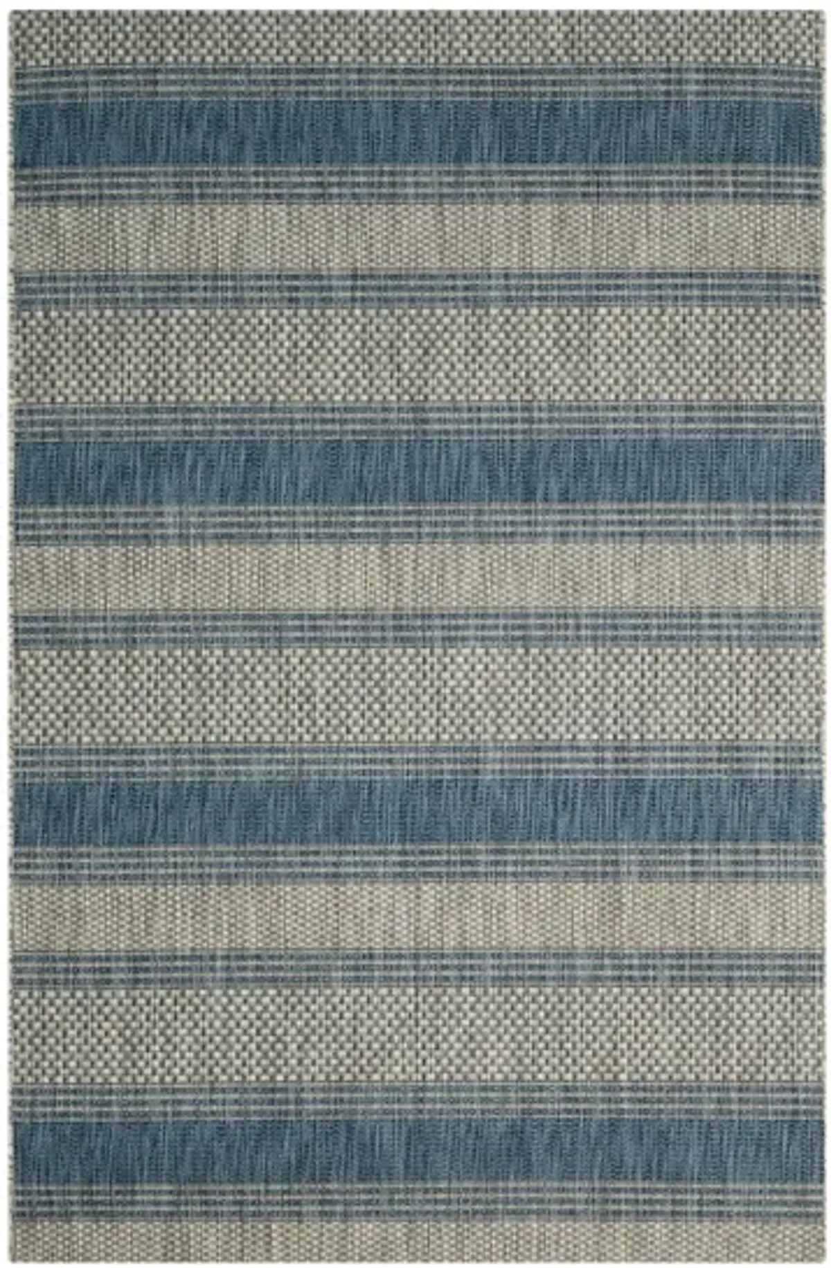 Courtyard Waves Indoor/Outdoor Area Rug in Gray & Navy by Safavieh