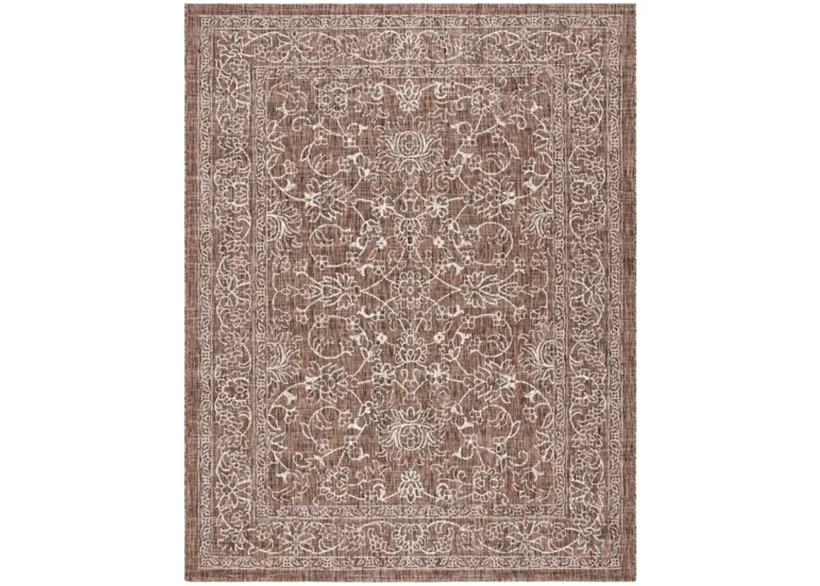 Courtyard Pacific Indoor/Outdoor Area Rug in Brown & Ivory by Safavieh