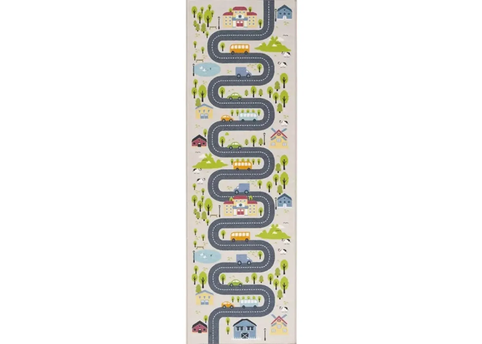 Vestal Kids' Playhouse Rug in Beige/Green by Safavieh