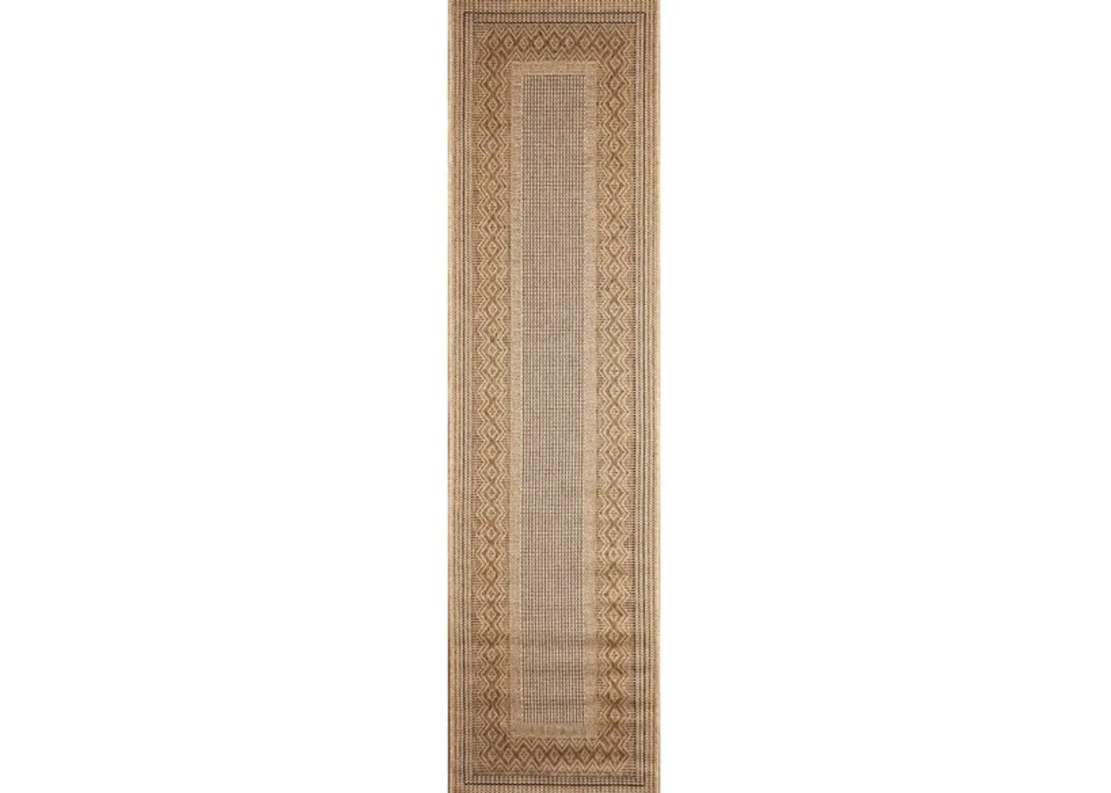 Monterey Diamond Border Indoor/Outdoor Rug in Natural;Brown by Trans-Ocean Import Co Inc