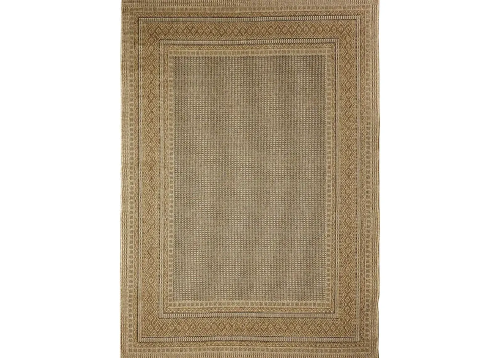 Monterey Diamond Border Indoor/Outdoor Rug in Natural;Brown by Trans-Ocean Import Co Inc