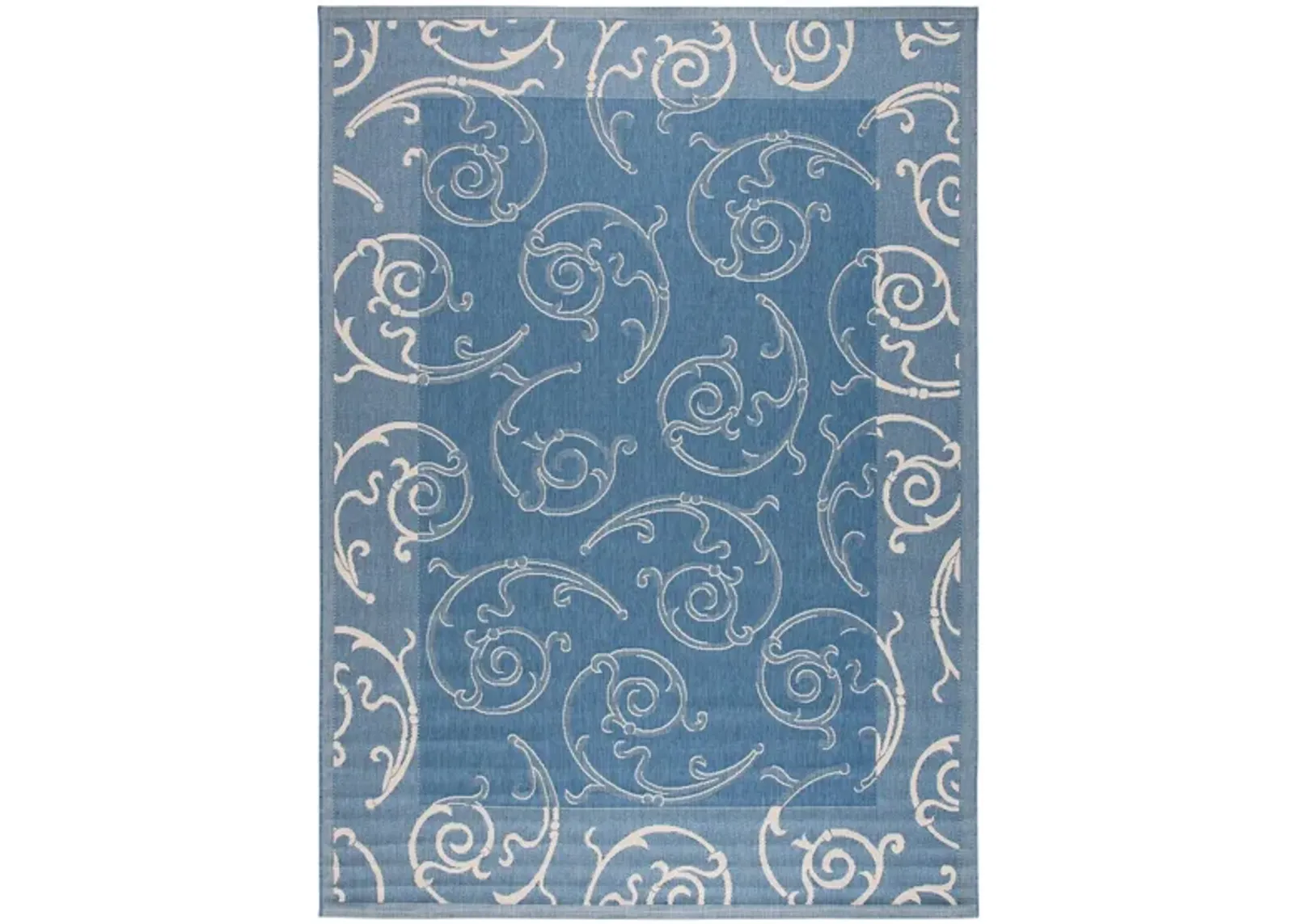 Courtyard Home Indoor/Outdoor Area Rug in Blue & Natural by Safavieh