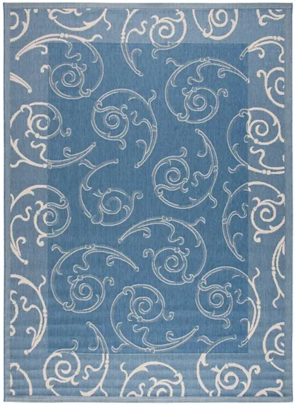 Courtyard Home Indoor/Outdoor Area Rug in Blue & Natural by Safavieh