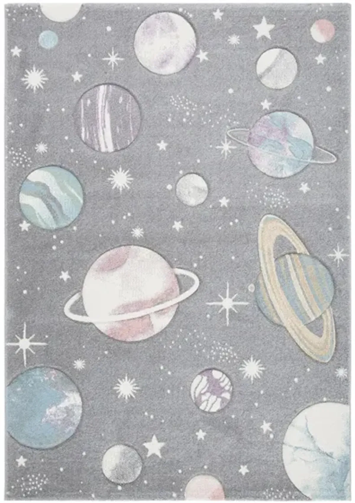 Carousel Planets Kids Area Rug