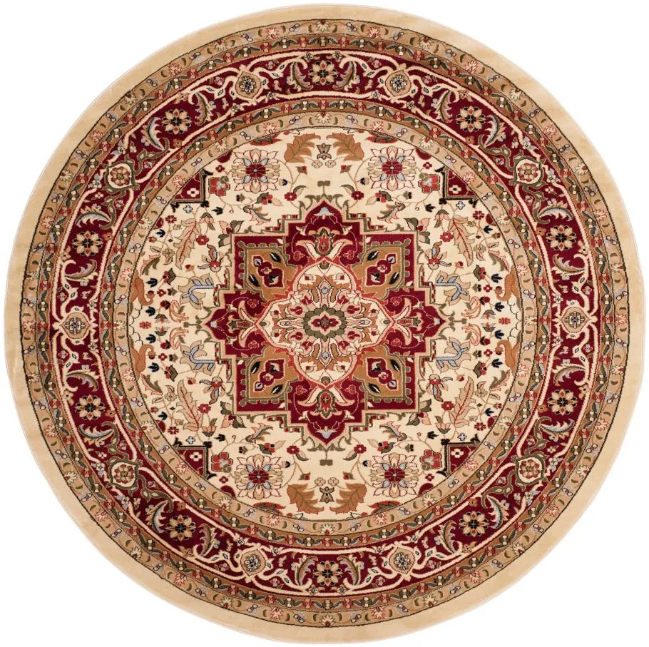 Mercia Area Rug Round in Ivory / Red by Safavieh