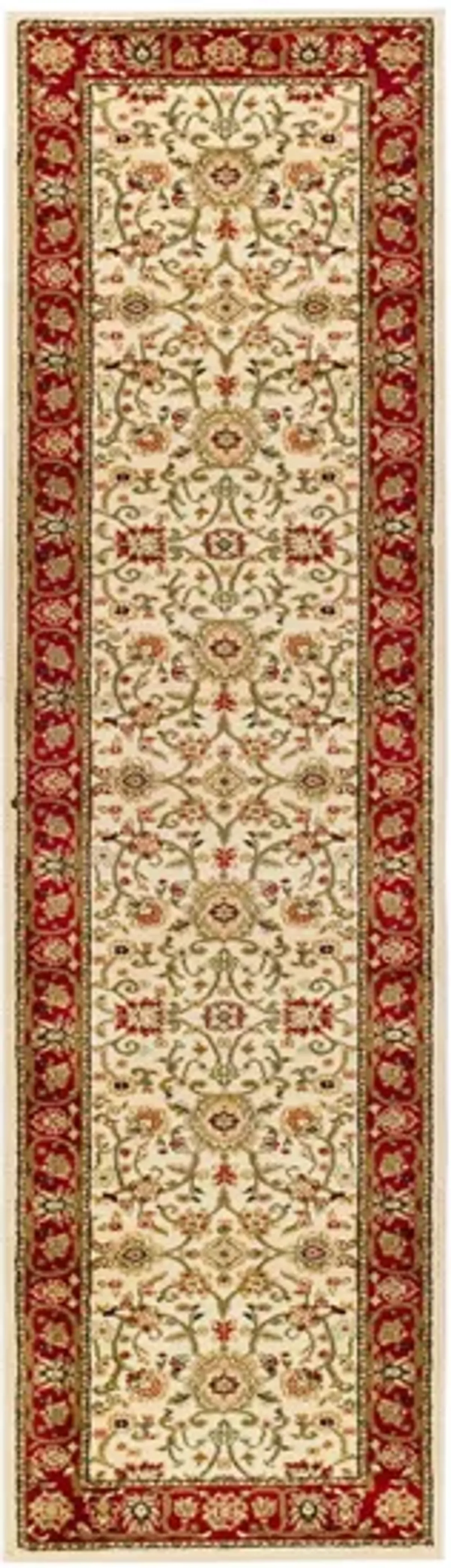 Lyndhurst Runner Rug in Ivory / Red by Safavieh