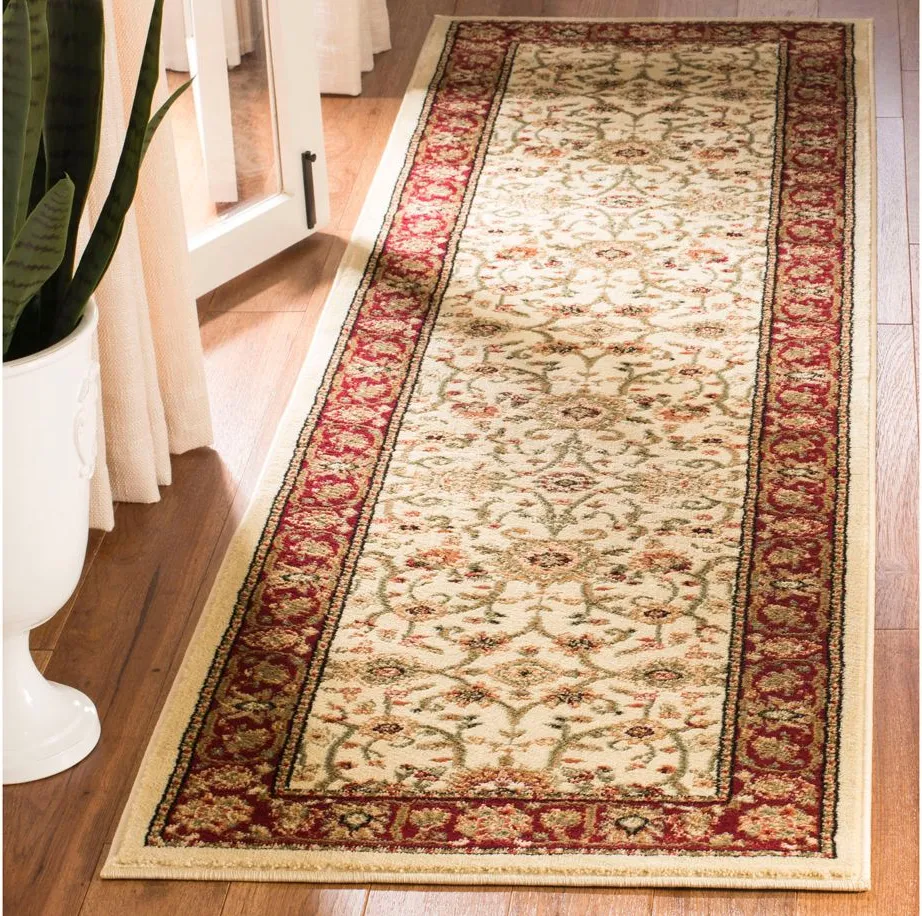 Lyndhurst Runner Rug in Ivory / Red by Safavieh