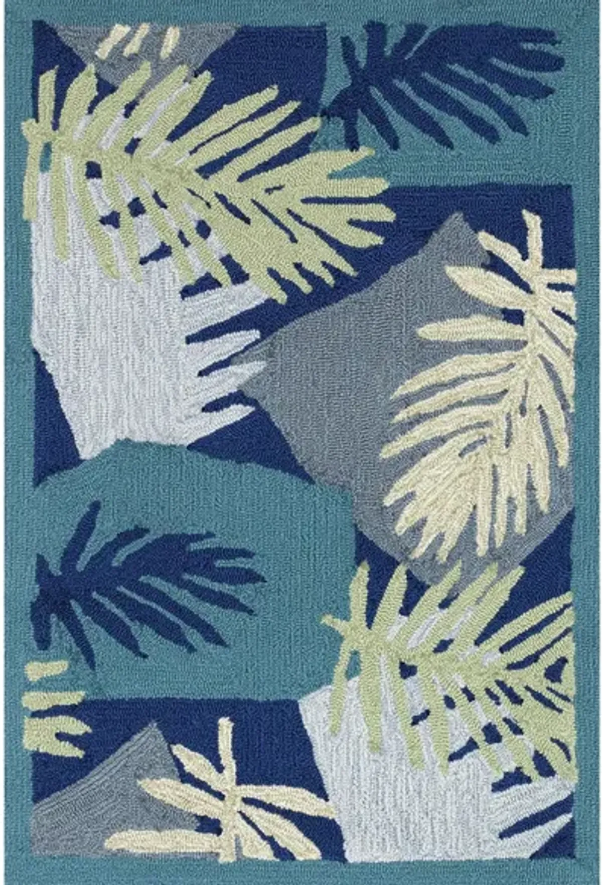 Palms Indoor/Outdoor Area Rug in Navy by Trans-Ocean Import Co Inc