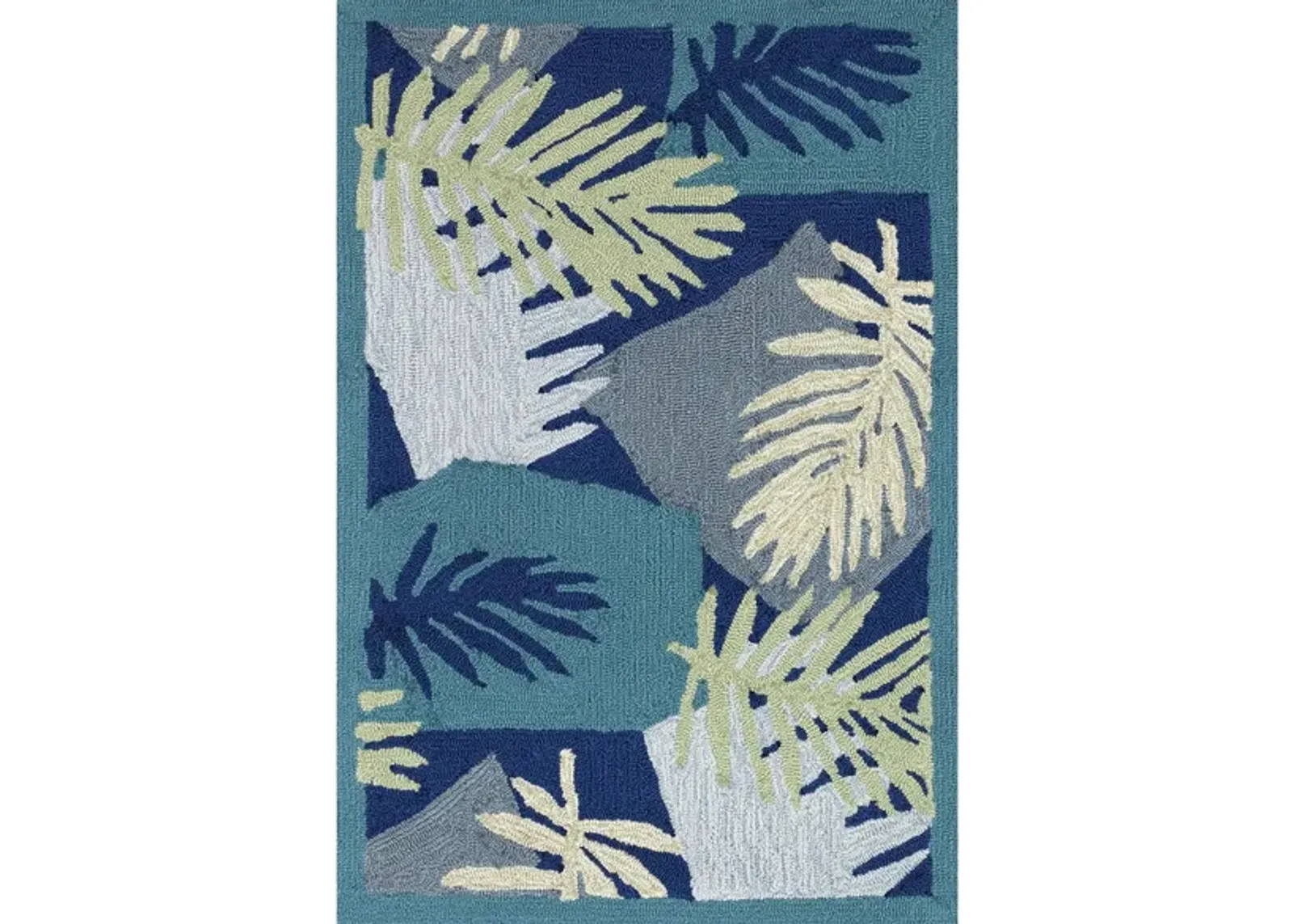 Palms Indoor/Outdoor Area Rug in Navy by Trans-Ocean Import Co Inc