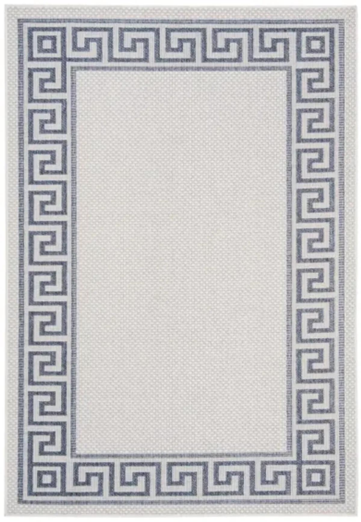 Bermuda Greek Key Indoor/Outdoor Area Rug in Ivory & Blue by Safavieh