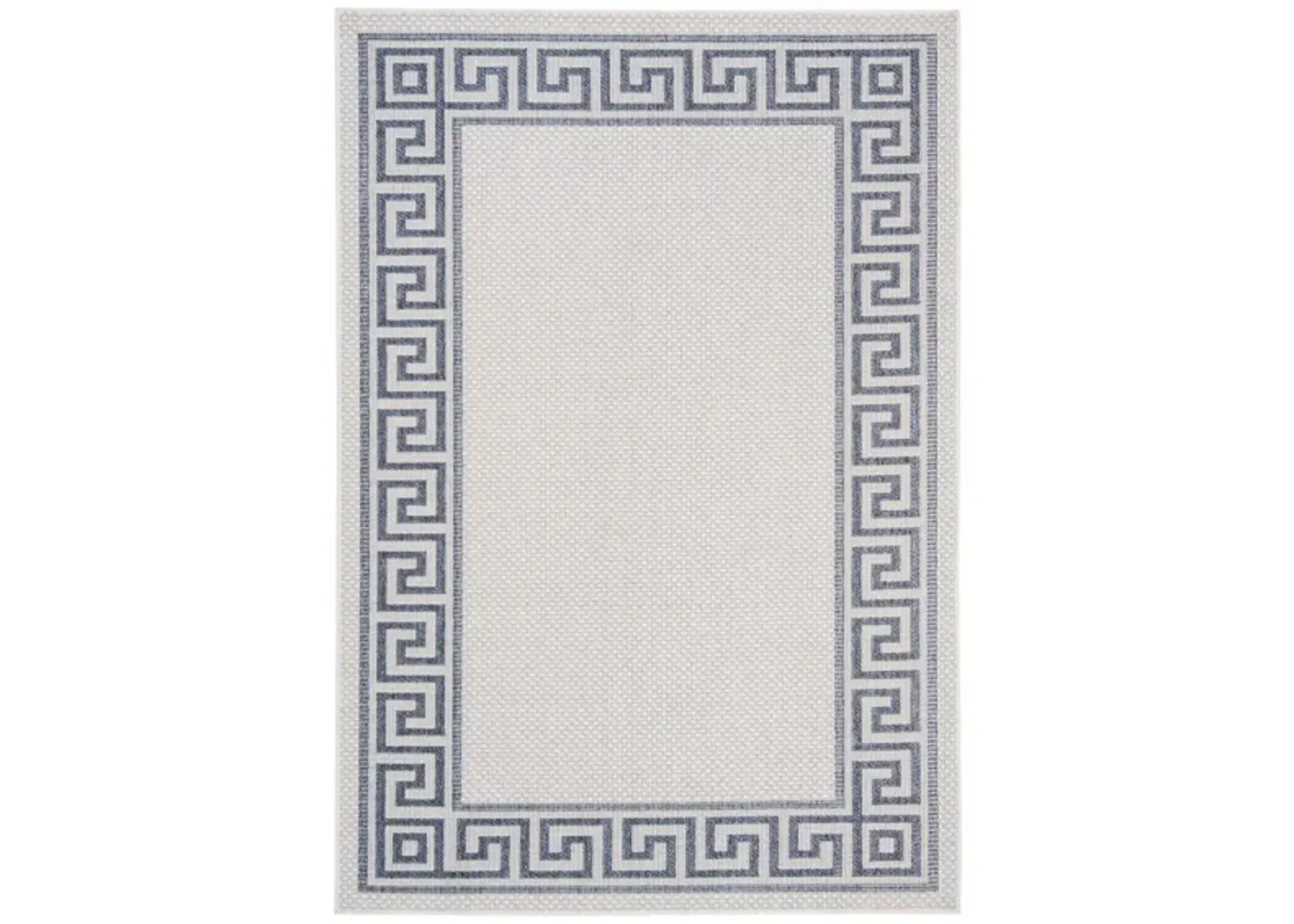 Bermuda Greek Key Indoor/Outdoor Area Rug in Ivory & Blue by Safavieh