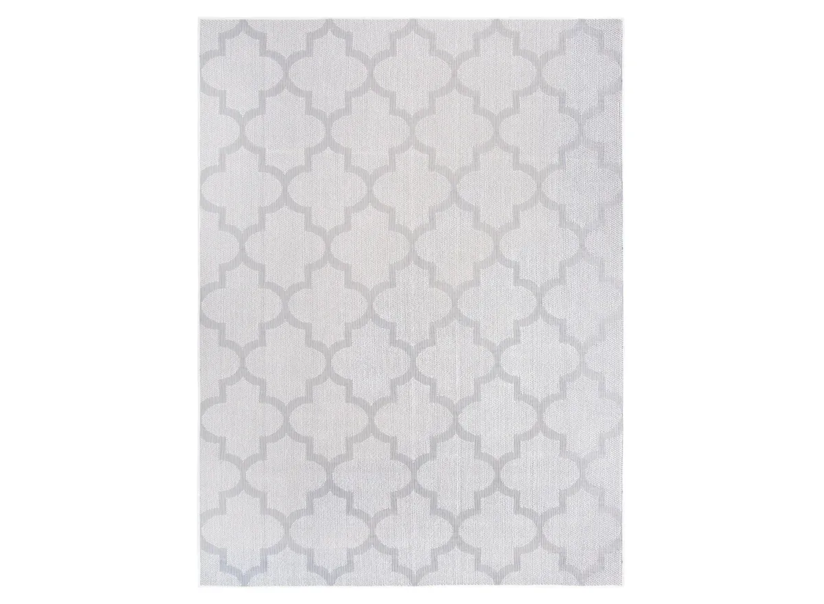 Bermuda Trellis Indoor/Outdoor Area Rug in Ivory & Light Gray by Safavieh