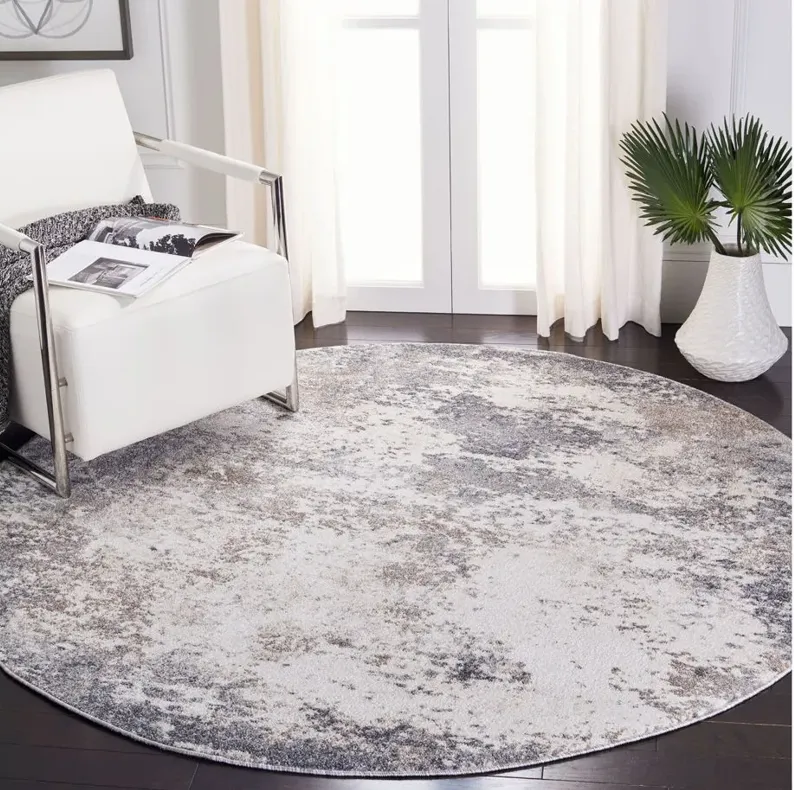 Victor Area Rug Round in Gray & Ivory by Safavieh