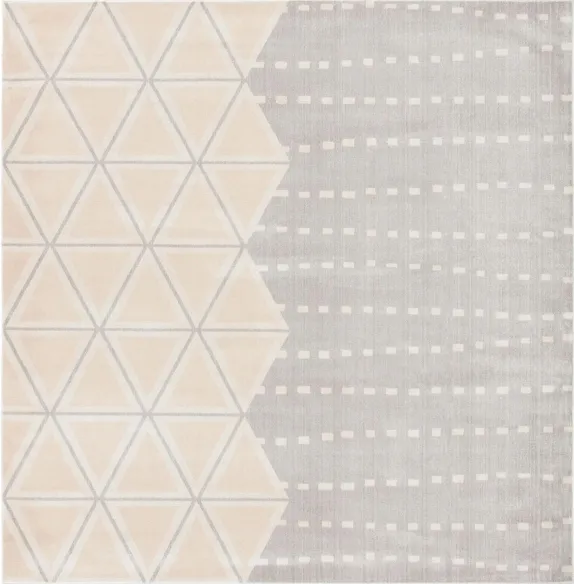 Omnette Square Area Rug in Gray/Ivory by Safavieh