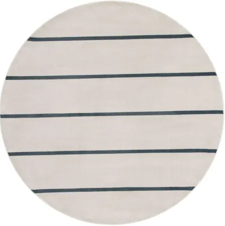 Ozette Round Area Rug in Ivory/Navy by Safavieh