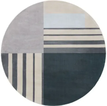 Operan Round Area Rug in Charcoal/Beige by Safavieh