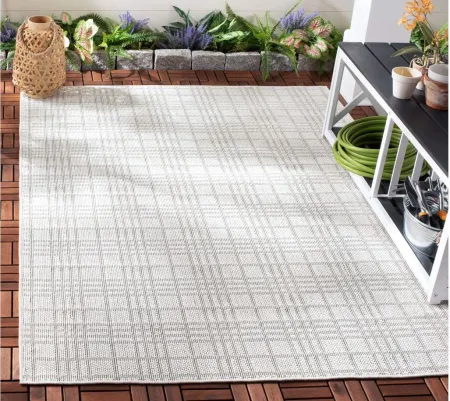 Bermuda Caribbean Indoor/Outdoor Square Area Rug in Ivory & Light Gray by Safavieh