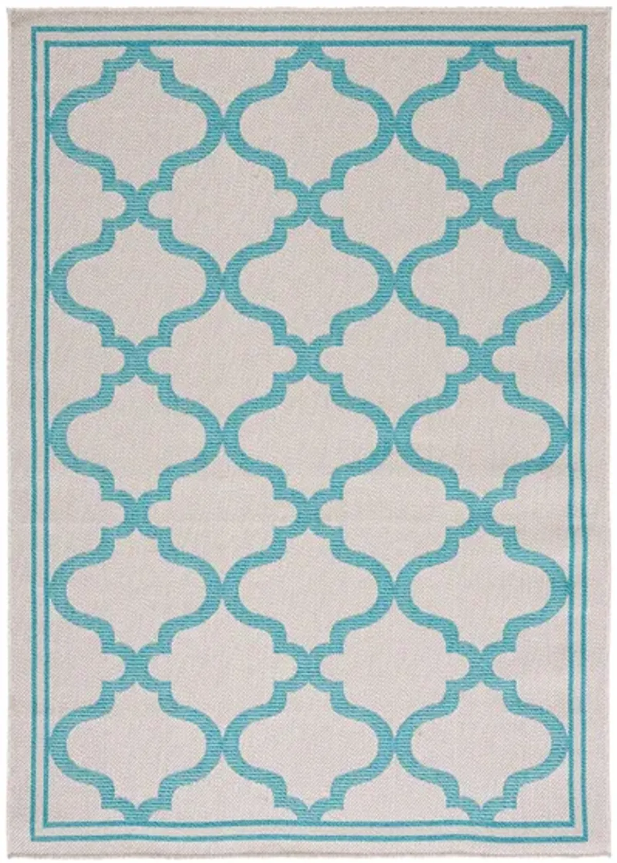 Bermuda Morocco Indoor/Outdoor Area Rug in Beige & Aqua by Safavieh