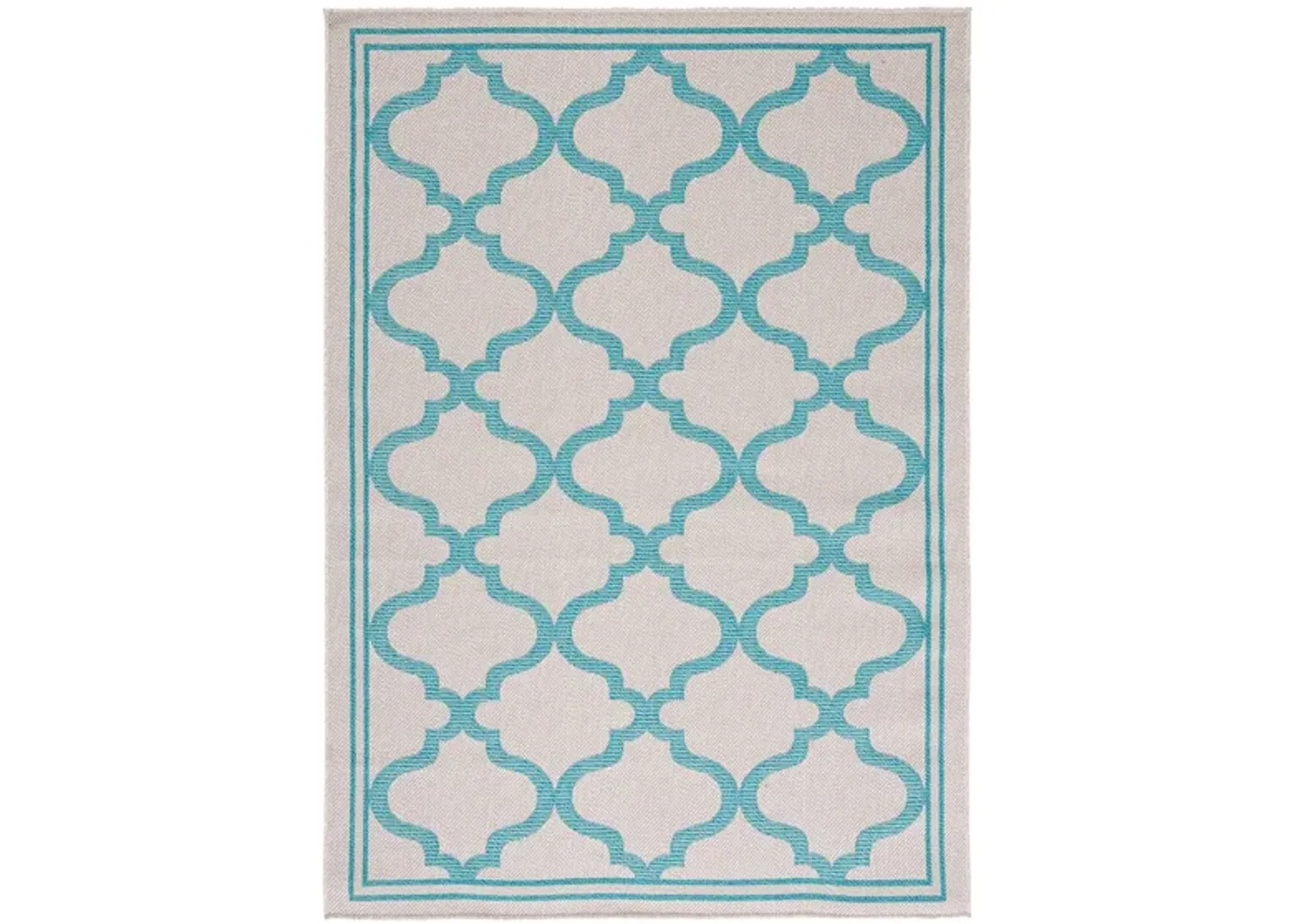 Bermuda Morocco Indoor/Outdoor Area Rug in Beige & Aqua by Safavieh